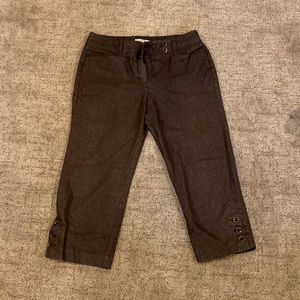 Cropped Straight legged dress pants with side button
